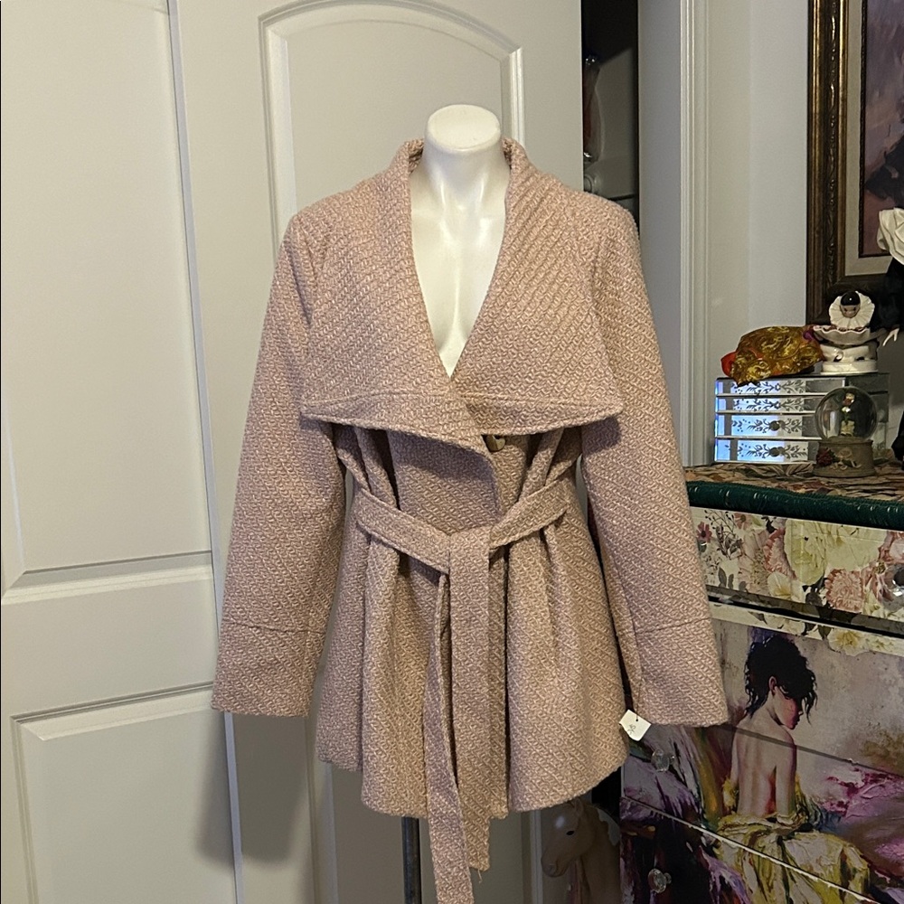 INC International Concepts Blush Belted Coat